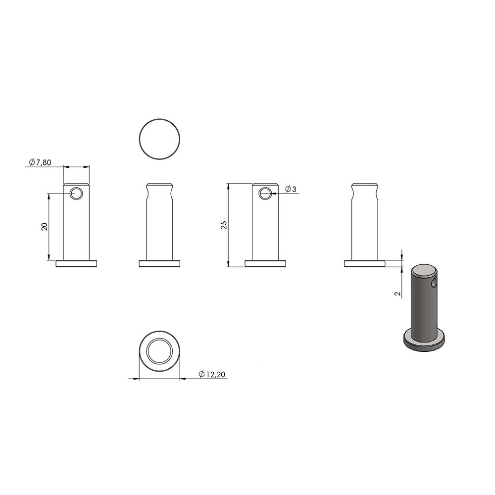 Wantenspanner mit beidseitiger Gabel, mit M8 Gewinde