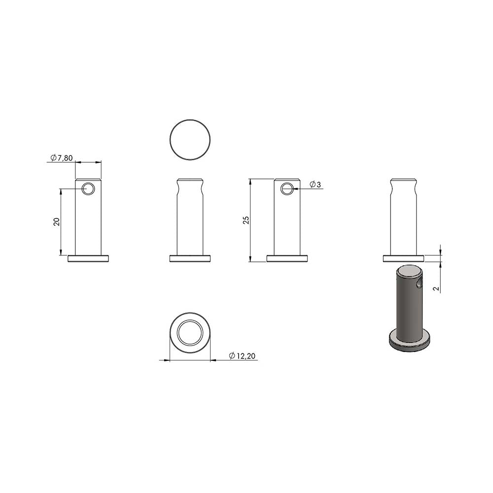 Wantenspanner mit beidseitiger Gabel, mit M8 Gewinde