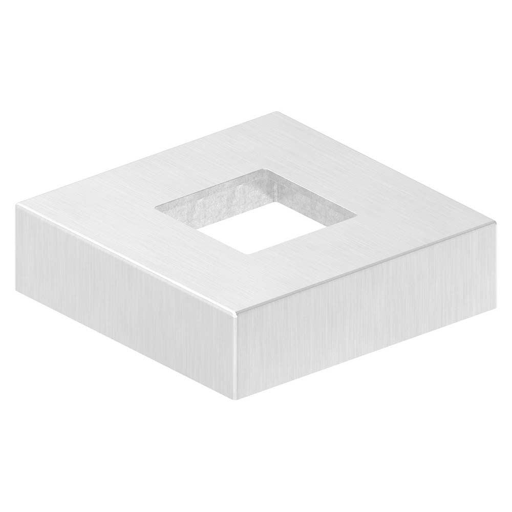 Abdeckrosette quadratisch 72 x 72 x 20mm, Wandstärke 2mm, Bohrung 30,5 x 30,5mm