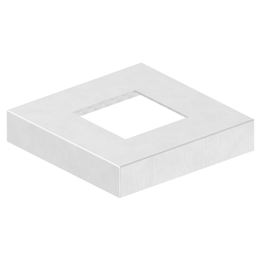 Abdeckrosette quadratisch 122 x 122 x 25mm, Wandstärke 2mm, Bohrung 60,5 x 60,5mm