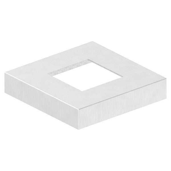 Abdeckrosette quadratisch 122 x 122 x 25mm, Wandstärke 2mm, Bohrung 60,5 x 60,5mm