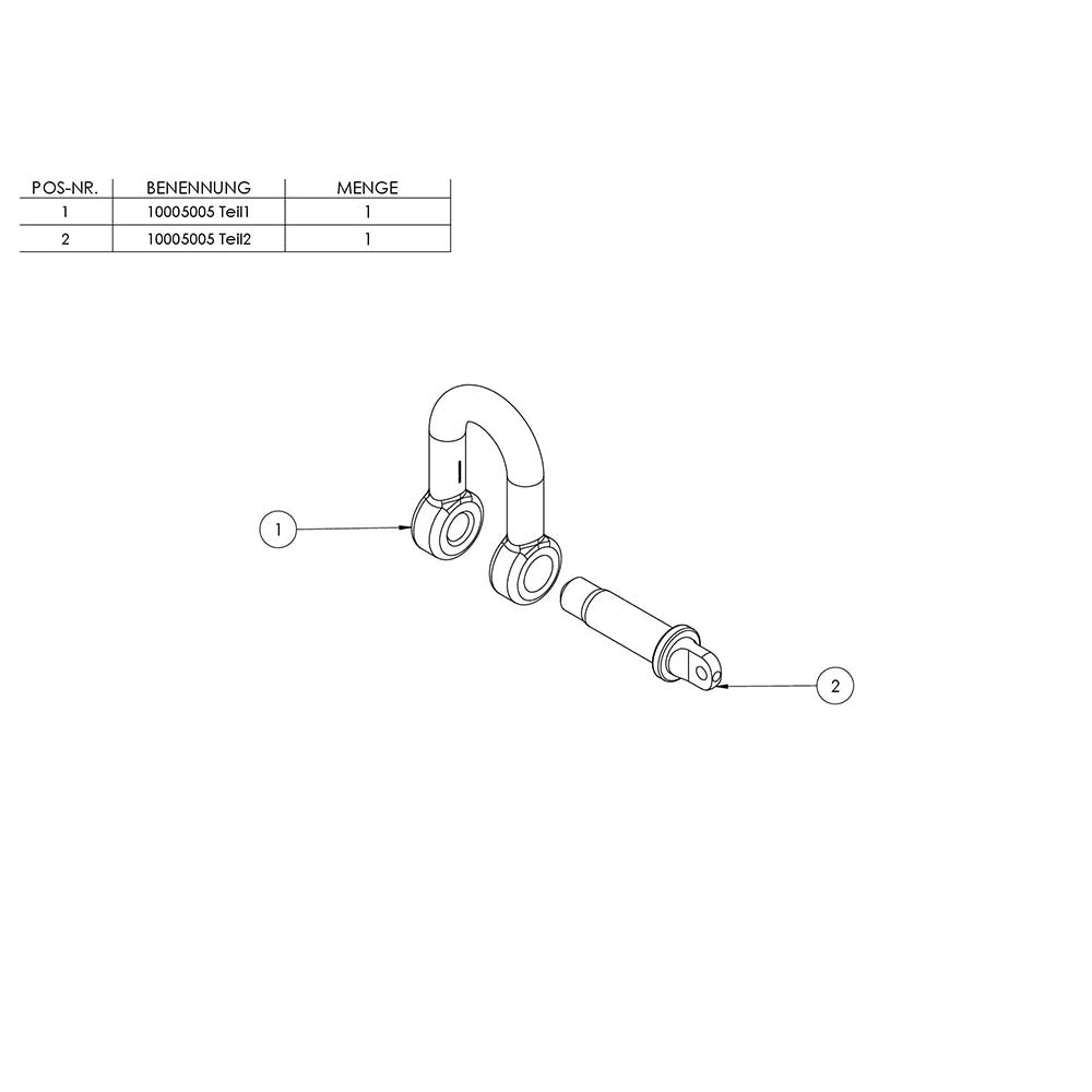 Schäkel, für ø 5mm Seil, M5