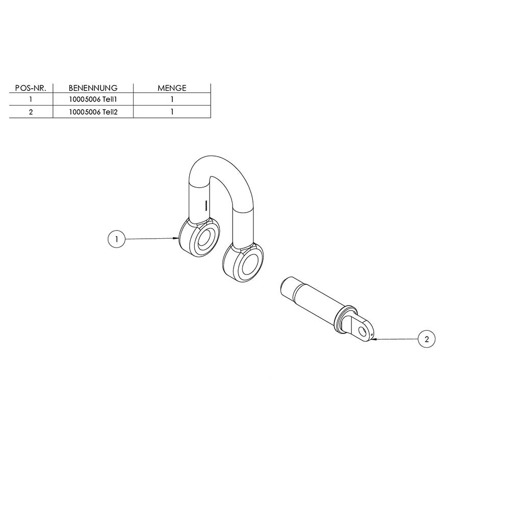 Schäkel, für ø 6mm Seil, M6