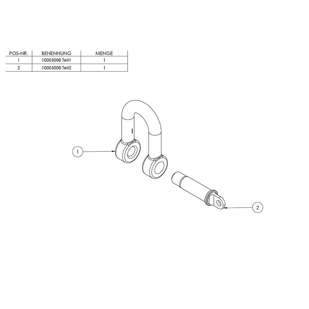 Schäkel, für ø 8mm Seil, M8