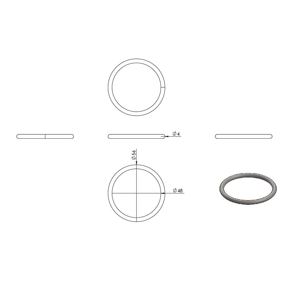 Ring, Außendurchmesser 48mm, verschweißt und elektropoliert, Rundmaterial 4mm