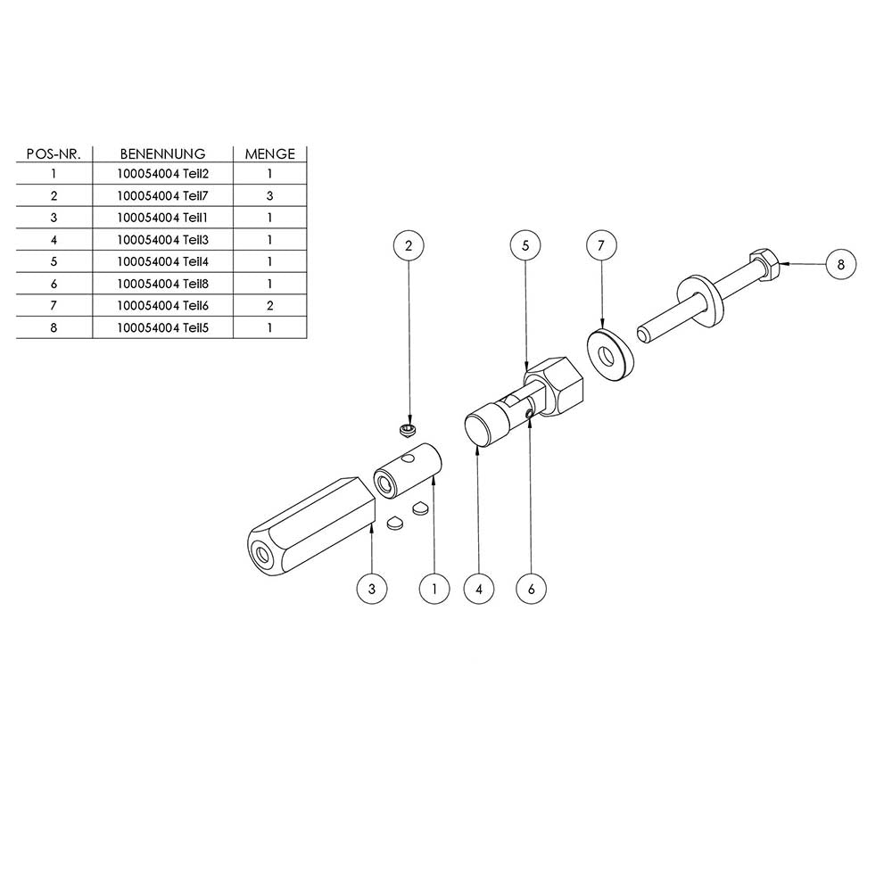 Gewindeterminal zur Selbstmontage mit Gelenk, für Pfosten ø 42,4 mm und ø 4mm Seil