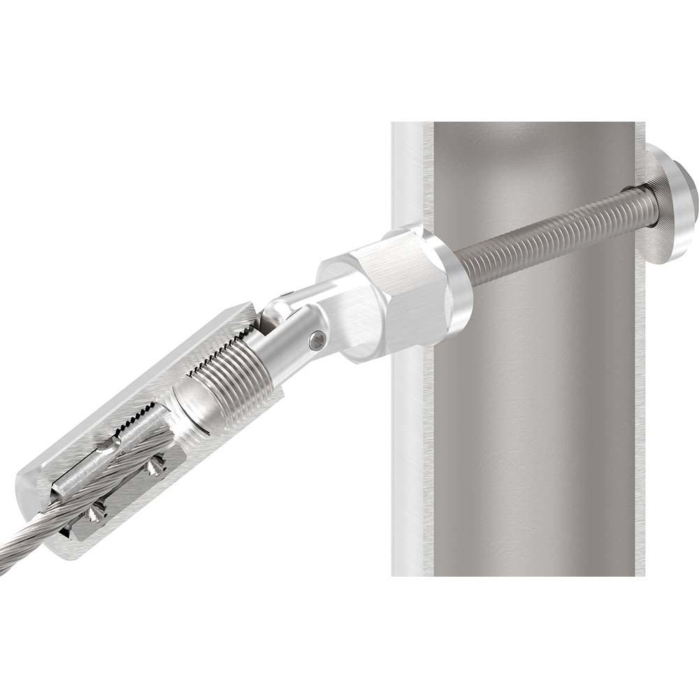 Gewindeterminal zur Selbstmontage mit Gelenk, für Pfosten ø 42,4 mm und ø 4mm Seil
