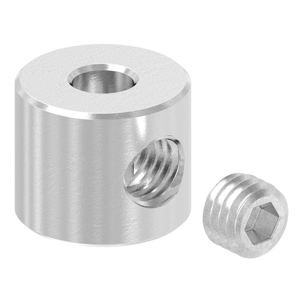 Rundklemme mit Madenschraube, für ø 5-6mm Seil