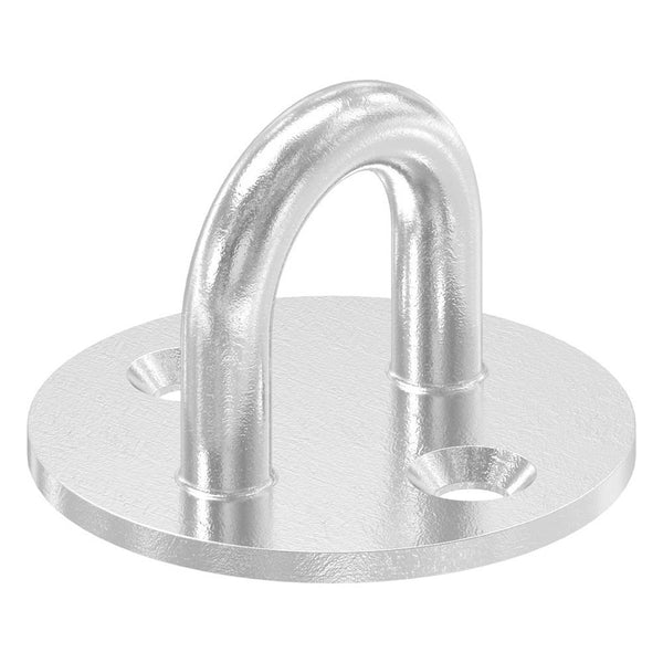 Befestigungsöse mit runder Platte, Rundeisen 6mm, mit 2 Bohrungen