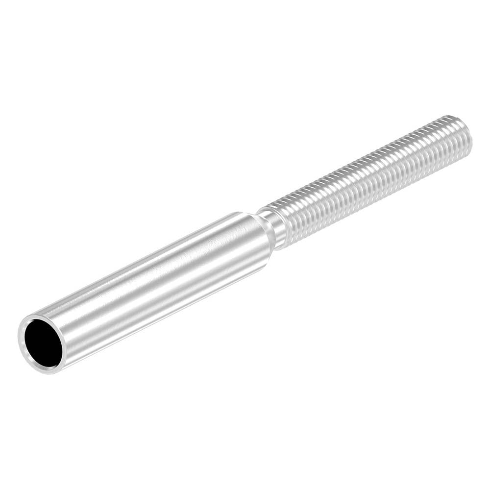 Gewindeterminal mit M8 Außengewinde (links) zum Selbstverpressen, für 8mm Seil