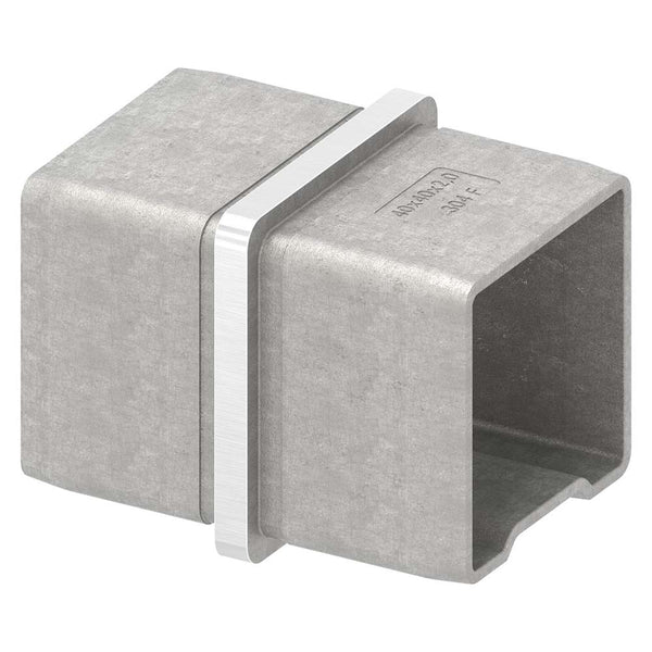 V2A Verbinder zum Stecken, für Rohr 40 x 40 x 2,0mm