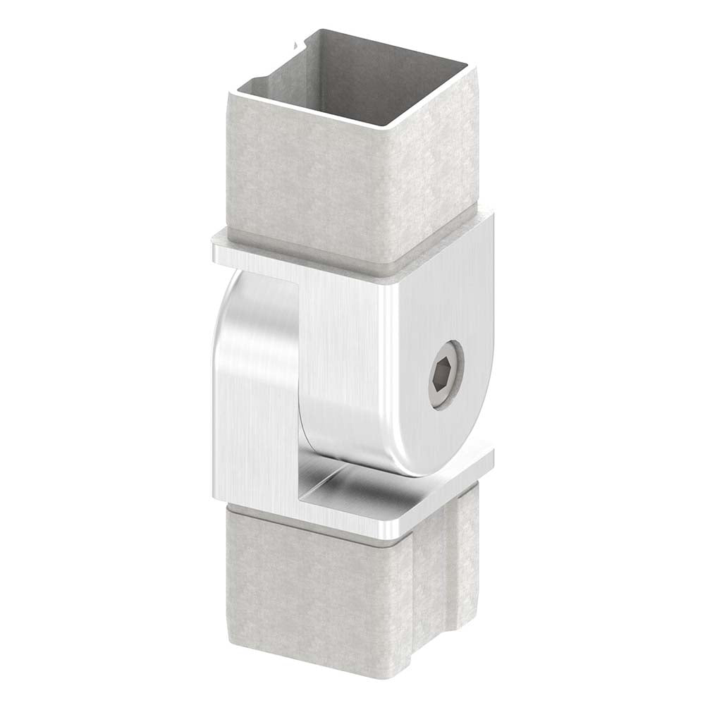 V2A Gelenkstück zum Stecken, für Rohr 40 x 40 x 2,0mm