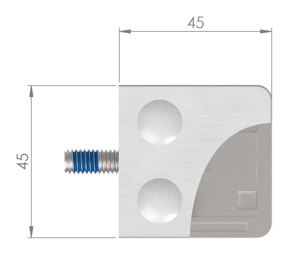 Glasklemme Modell 11, Anschluss für ø 33,7mm Rohr, für Glasstärke 1,5 - 10,76mm