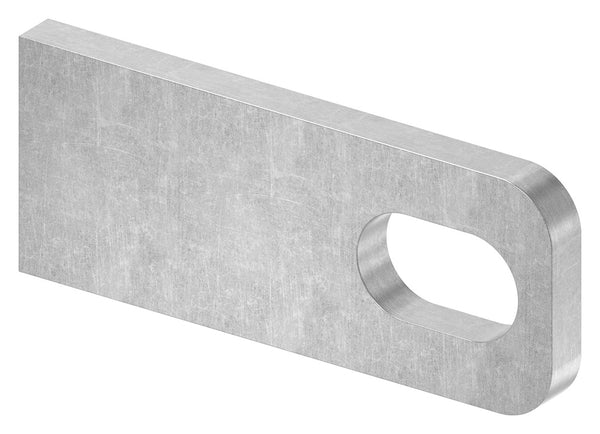 Anschweißlasche 100 x 40mm, Stärke 8mm, mit 18 x 30mm Langloch, Stahl roh