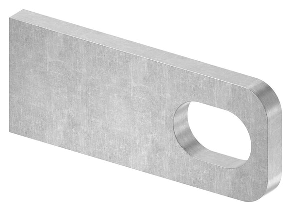 Anschweißlasche 100 x 40mm, Stärke 8mm, mit 20 x 30mm Langloch, Stahl roh