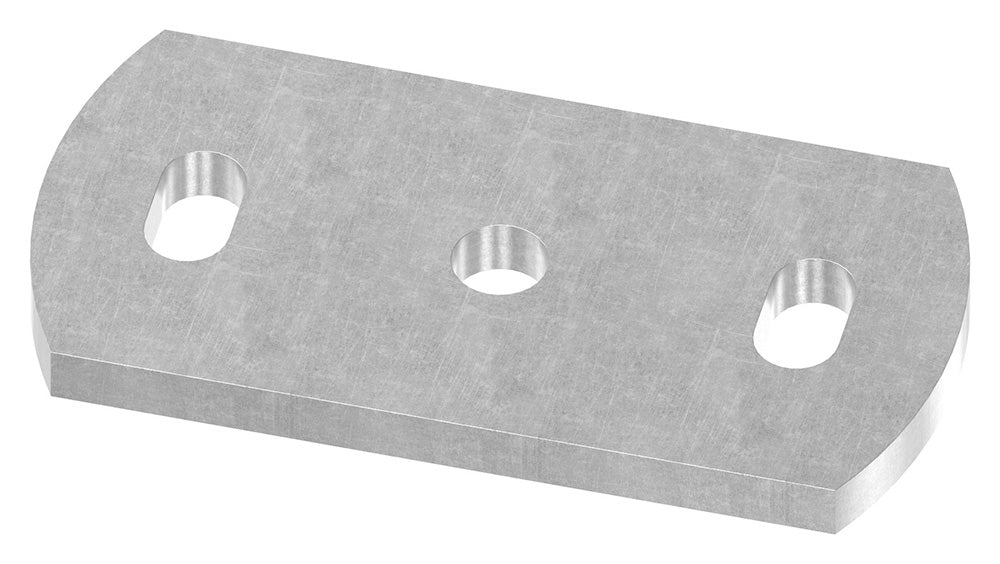 Ankerplatte 120 x 60mm, Stärke 8mm, mit zwei 11 x 20mm Langlöcher und ø 12,5mm Mittelbohrung, Stahl roh