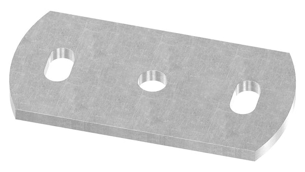 Ankerplatte 120 x 60mm, Stärke 6mm, mit zwei 11 x 20mm Langlöcher und ø 12,5mm Mittelbohrung, Stahl roh