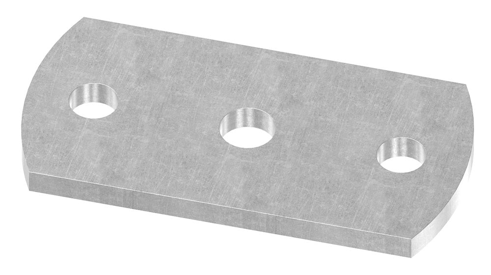 Ankerplatte 100 x 50mm, Stärke 6mm, mit zwei ø 11mmm Rundlöcher und ø 12,5mm Mittelbohrung, Stahl roh
