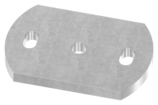 Ankerplatte 120 x 80mm, Stärke 10mm, mit zwei 11 x 20mm Langlöcher und ø 12,5mm Mittelbohrung, gelasert, Stahl roh