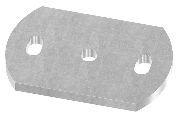 Ankerplatte 120 x 80mm, Stärke 8mm, mit zwei 11 x 20mm Langlöcher und ø 12,5mm Mittelbohrung, Stahl roh
