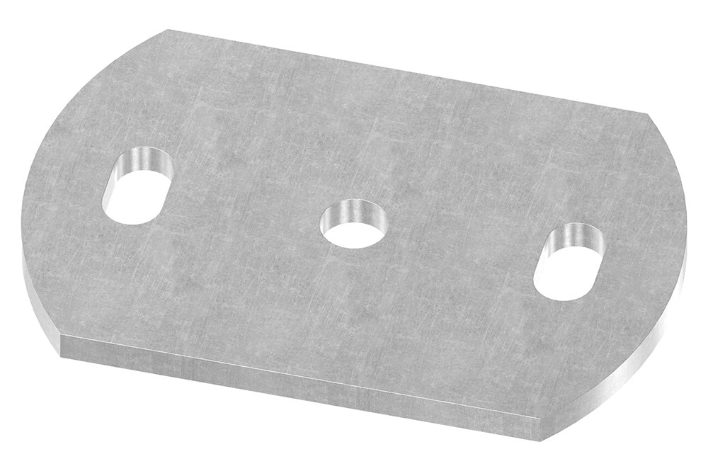 Ankerplatte 120 x 80mm, Stärke 6mm, mit zwei 11 x 20mm Langlöcher und ø 12,5mm Mittelbohrung, Stahl roh