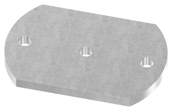 Ankerplatte 150 x 100mm, Stärke 10mm, mit zwei ø 13mm Rundlöcher und ø 12,5mm Mittelbohrung, gelasert, Stahl roh