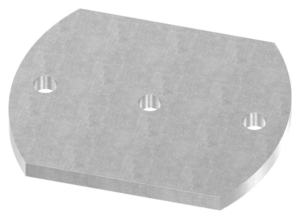 Ankerplatte 150 x 120mm, Stärke 10mm, mit zwei ø 13mm Rundlöcher und ø 12,5mm Mittelbohrung, gelasert, Stahl roh
