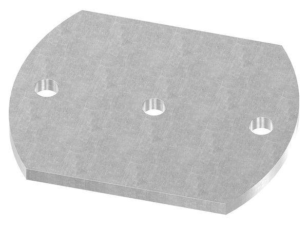 Ankerplatte 150 x 120mm, Stärke 8mm, mit zwei ø 13mm Rundlöcher und ø 12,5mm Mittelbohrung, Stahl roh