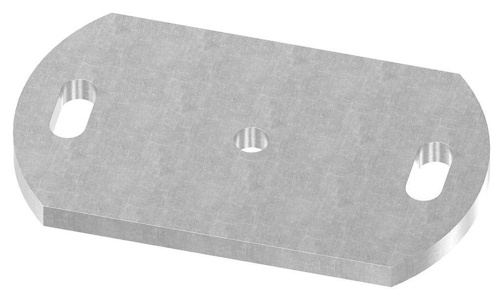 Ankerplatte 170 x 100mm, Stärke 10mm, mit zwei 13 x 30mm Langlöcher und ø 12,5mm Mittelbohrung, gelasert, Stahl roh