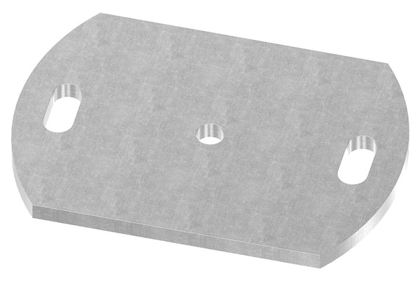 Ankerplatte 170 x 120mm, Stärke 8mm, mit zwei 13 x 30mm Langlöcher und ø 12,5mm Mittelbohrung, Stahl roh