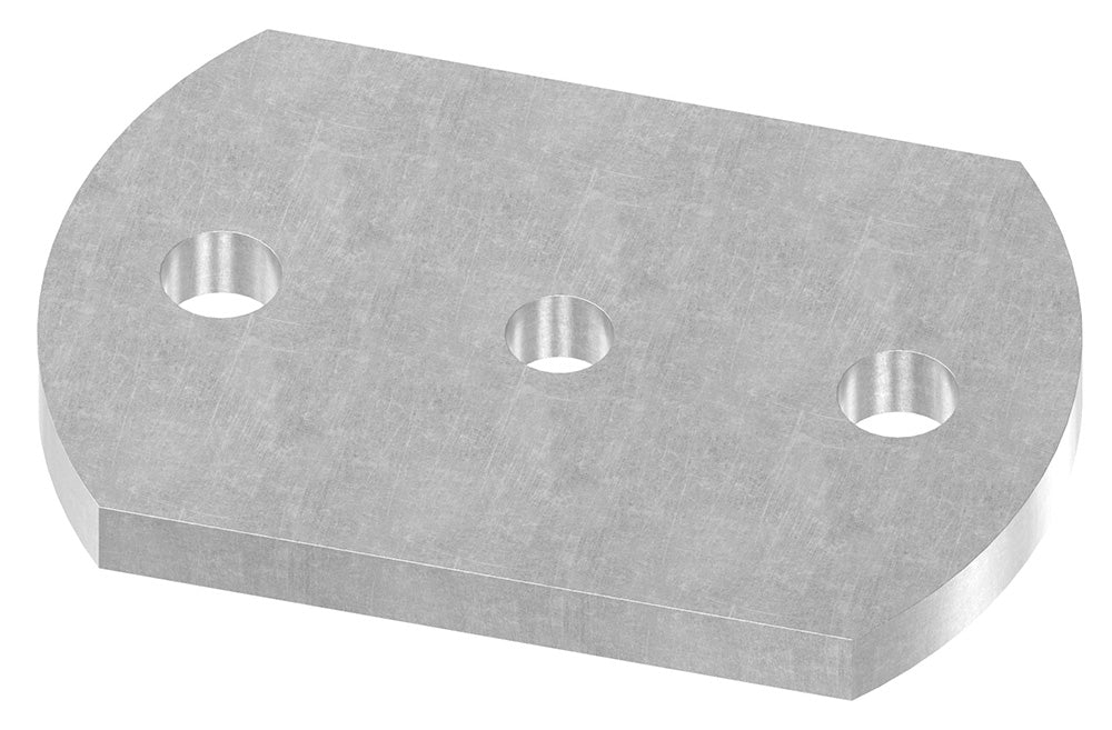 Ankerplatte 120 x 80mm, Stärke 10mm, mit zwei ø 14mm Rundlöcher und ø 12,5mm Mittelbohrung, gelasert, Stahl roh
