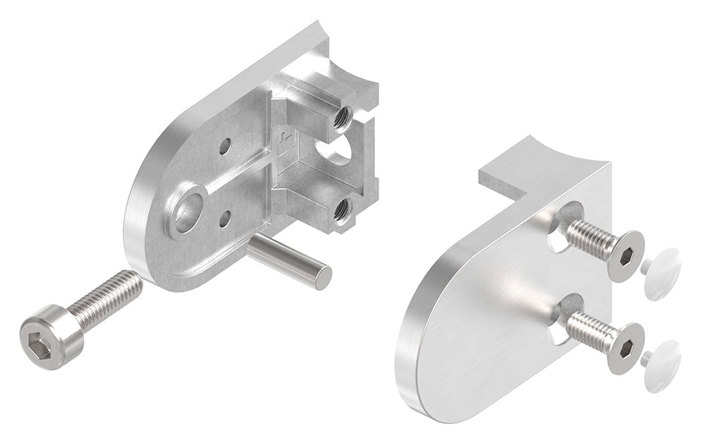 Glasklemme Modell 16, Anschluss für ø 26,9mm Rohr, für Glasstärke 1,5 - 8,76mm