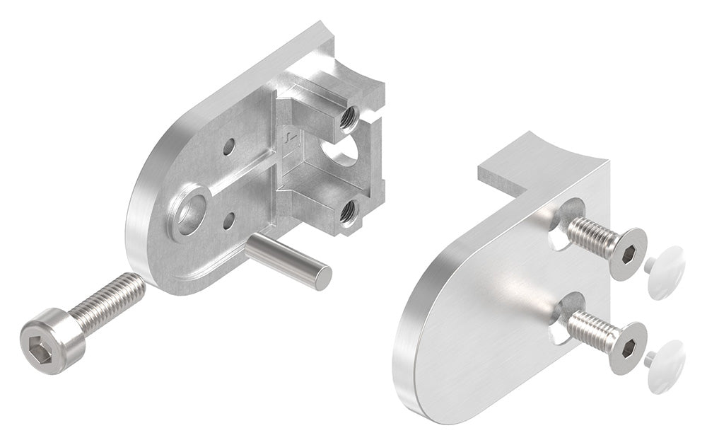 Glasklemme Modell 16, Anschluss für ø 33,7mm Rohr, für Glasstärke 1,5 - 8,76mm