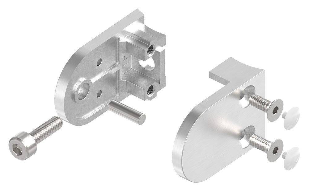 Glasklemme Modell 16, Anschluss für ø 42,4mm Rohr, für Glasstärke 1,5 - 8,76mm