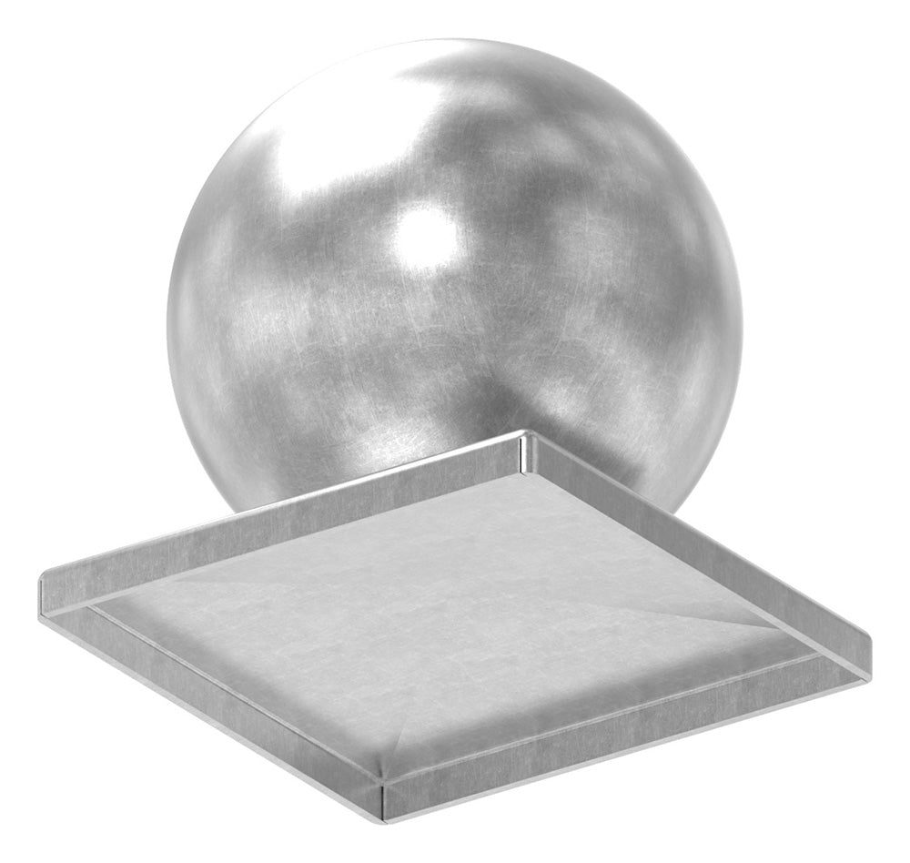 Pyramidenkappe mit Hohlkugel ø 100mm, für Quadratrohr 100 x 100mm, Stahl roh