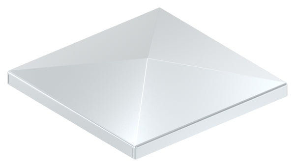 Pyramidenkappe für Quadratrohr 80 x 80mm, Stahl galvanisch verzinkt