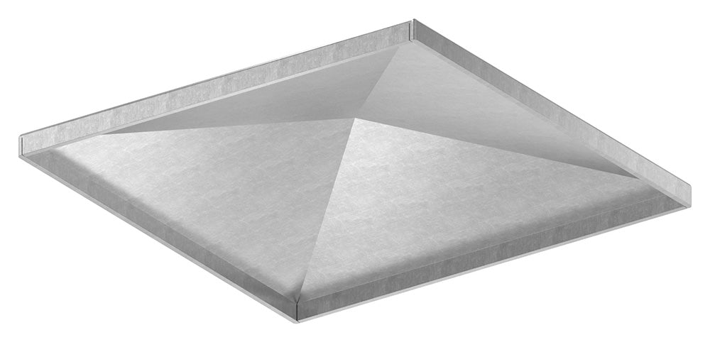 Pyramidenkappe für Quadratrohr 150 x 150mm, Stahl roh
