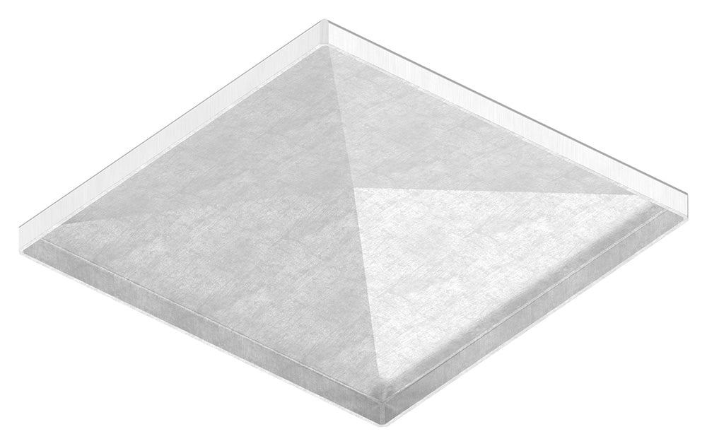 Pyramidenkappe 150x150mm, geschliffen, Ecken verschweißt und geschliffen