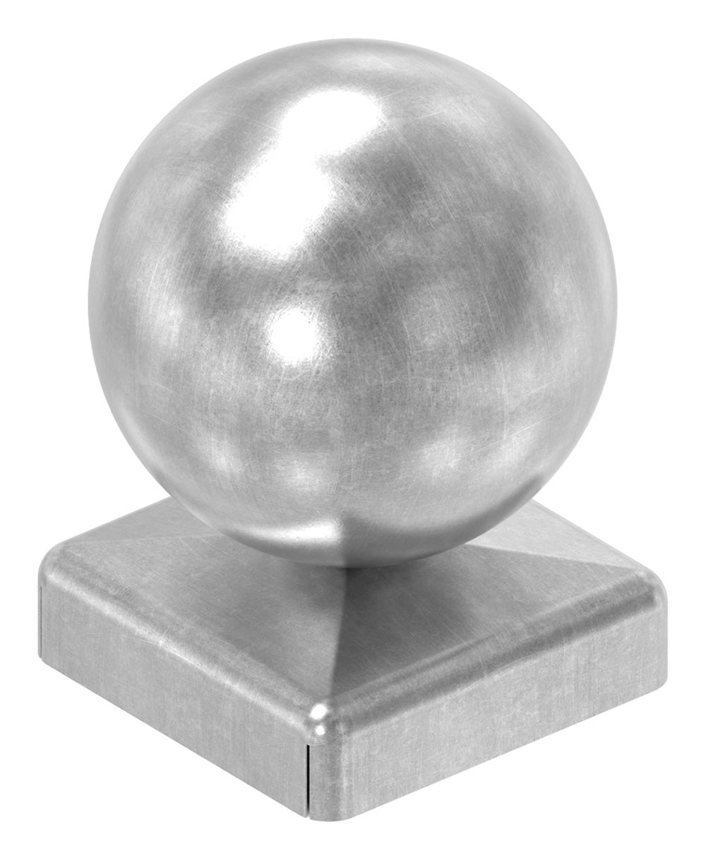 Pyramidenkappe mit Hohlkugel ø 40mm, für Quadratrohr 30 x 30mm, Stahl roh