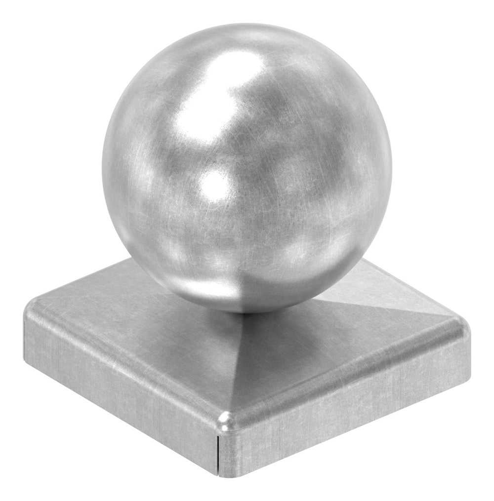 Pyramidenkappe mit Hohlkugel ø 40mm, für Quadratrohr 40 x 40mm, Stahl roh