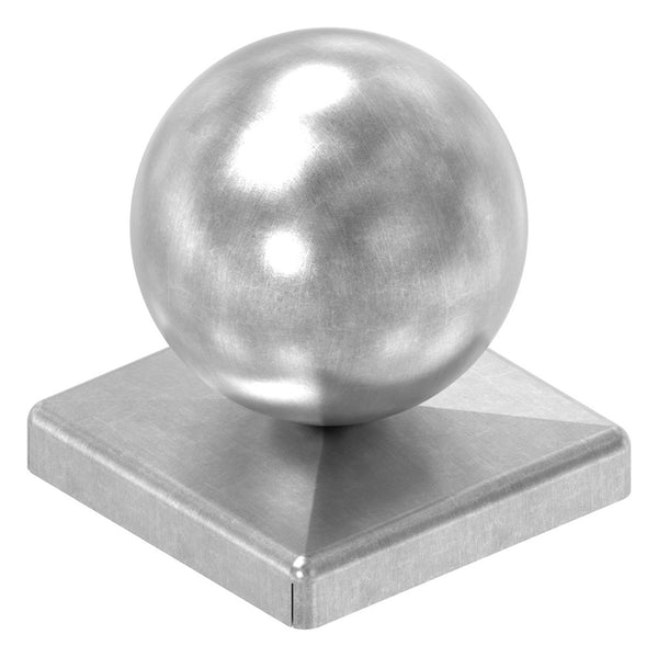 Pyramidenkappe mit Hohlkugel ø 50mm, für Quadratrohr 50 x 50mm, Stahl roh