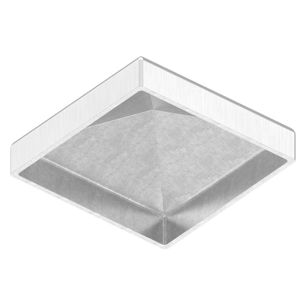 Pyramidenkappe 50x50mm, geschliffen, Ecken verschweißt und geschliffen