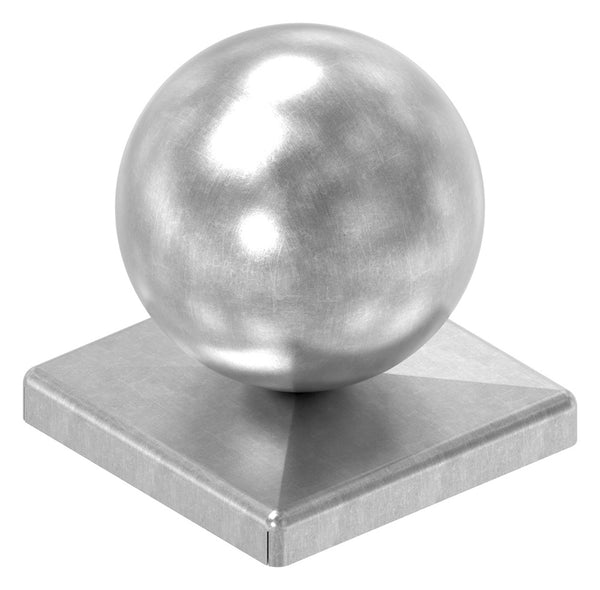 Pyramidenkappe mit Hohlkugel ø 60mm, für Quadratrohr 60 x 60mm, Stahl roh