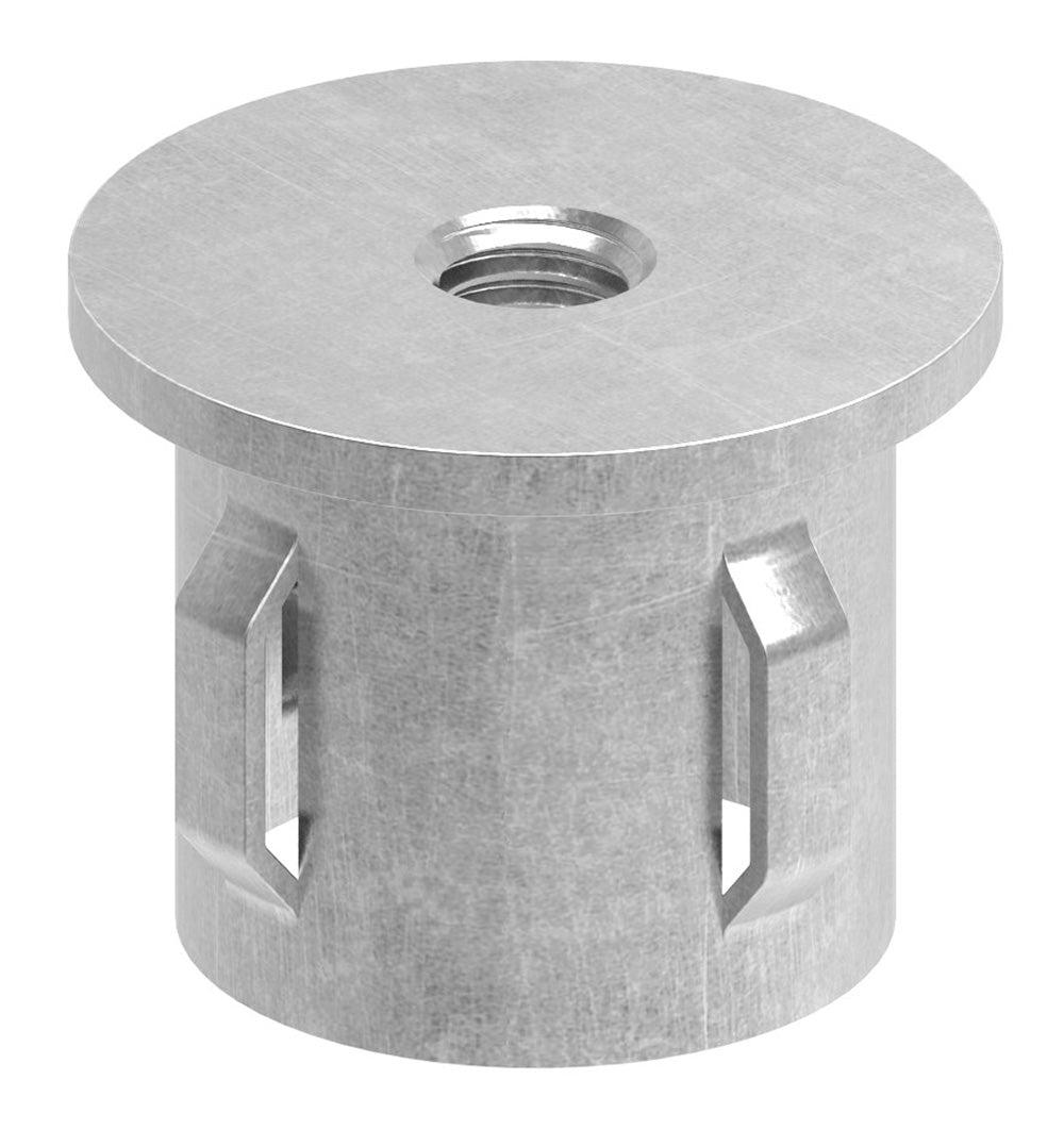 Stahleinschlagstopfen für Rohr ø 42,4mm, mit Wandstärke 1,8-2,2mm, flach, mit Gewinde M8