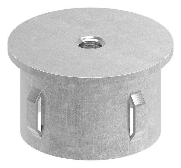 Stahleinschlagstopfen für Rohr ø 48,3mm, mit Wandstärke 1,8-2,2mm, flach, mit Gewinde M8