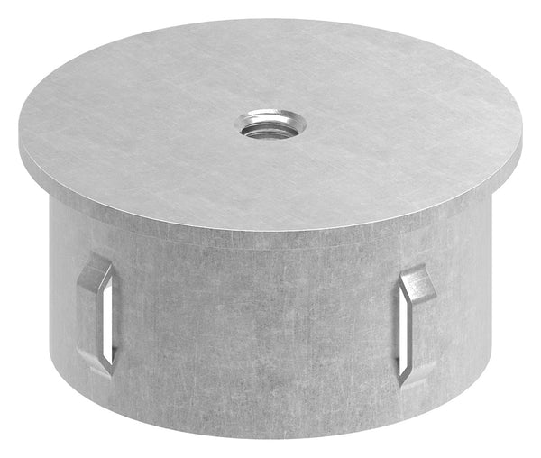 Stahleinschlagstopfen für Rohr ø 60,3mm, mit Wandstärke 1,8-2,2mm, flach, mit Gewinde M8