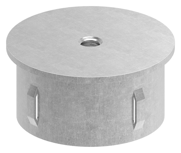 Stahleinschlagstopfen für Rohr ø 60,3mm, mit Wandstärke 2,5-2,9mm, flach, mit Gewinde M8