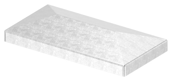 Pyramidenkappe für Rechteckrohr 100 x 50mm, Stahl roh