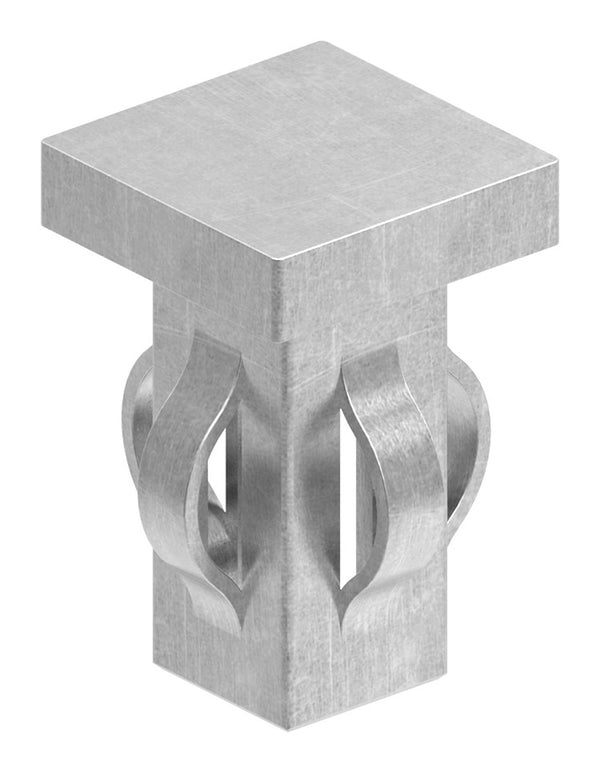 Stahleinschlagstopfen für Quadrat- oder Rechteckrohr  20 x 20mm, mit Wandstärke 1,5-2,0mm, flach