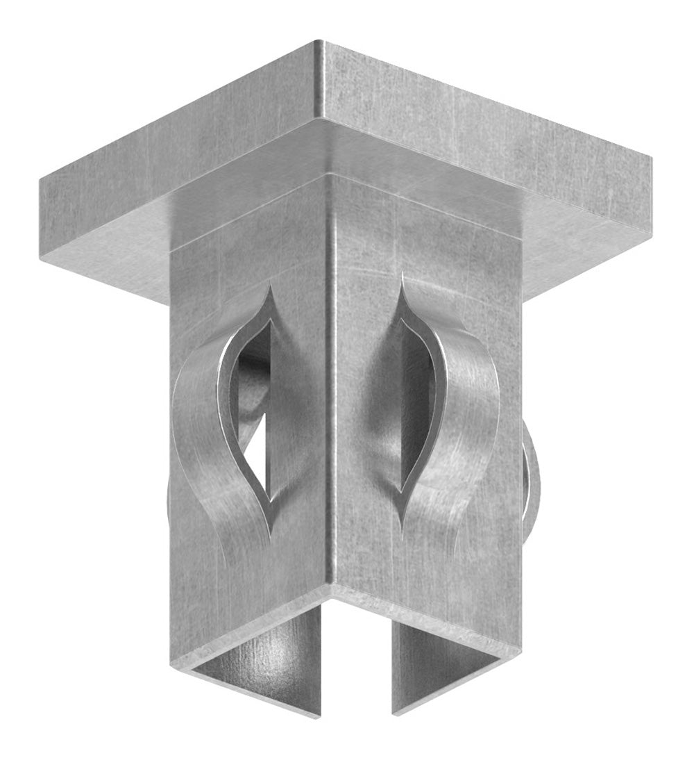 Stahleinschlagstopfen für Quadrat- oder Rechteckrohr  30 x 30mm, mit Wandstärke 2,0-3,0mm, flach